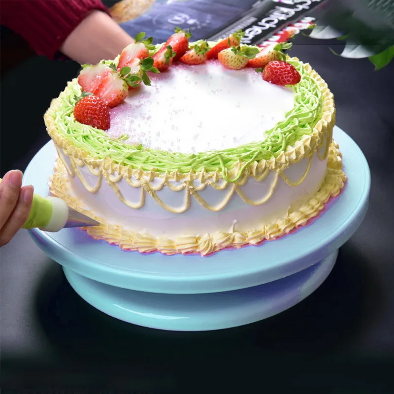 Пластиковая вращающаяся подставка для торта набор тарелок Нескользящая