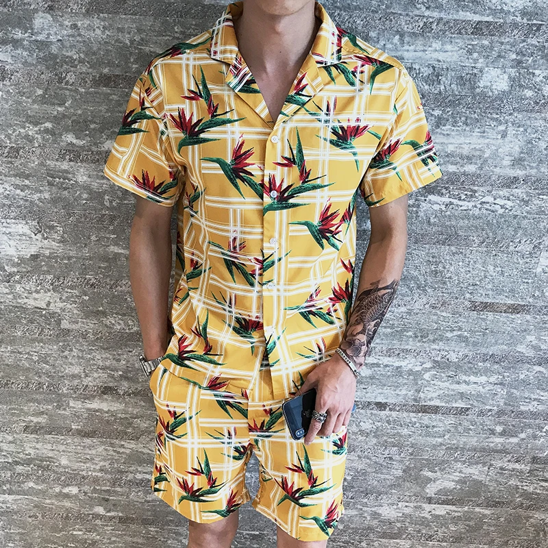 Men's Set Fashion Shirt with Shorts Casual Shirt Suits Loose Fitness Short Sleeve Cotton Chemise Homme
Men's Set Fashion Shirt with Shorts Casual Shirt Suits Loose Fitness Short Sleeve Cotton Chemise Homme