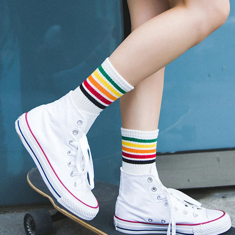 Rainbow Socks Teen Girls