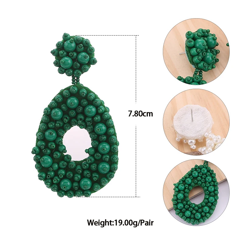 Oorbellen Boho Fashion Beads Drop Earrings For Women Colorful Dangle Statement Earrings Jewelry Christmas Gifts Size size