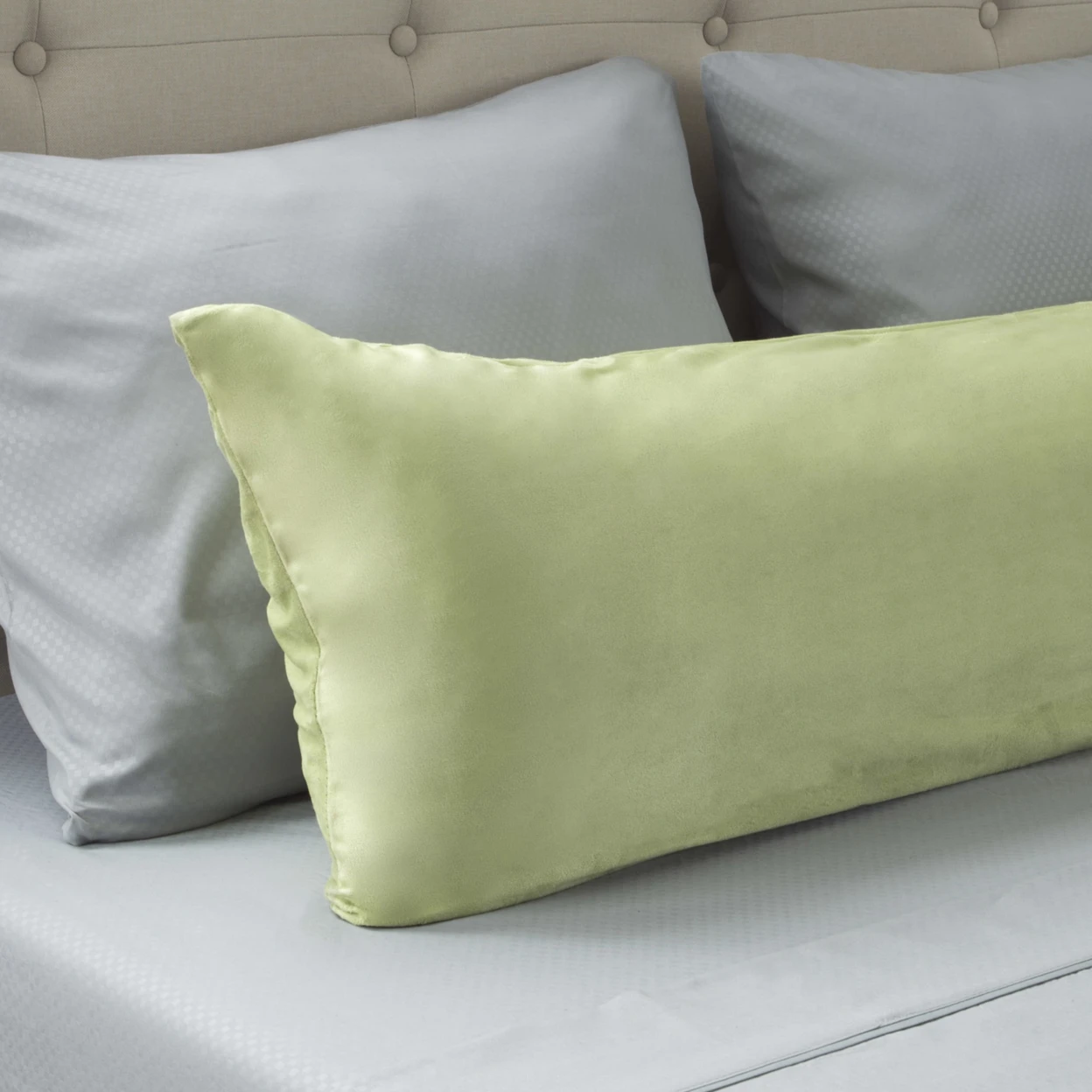 Microsuede Body Pillow Cover Pillowcase Zippered Washable 51 x 17 inches Pistachio
