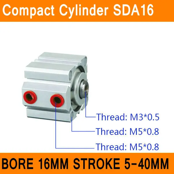SDA16 Cylinder SDA Series Bore 16mm Stroke 5-40mm Compact Air Cylinders Dual Action Air Pneumatic Cylinder
SDA16 Cylinder SDA Series Bore 16mm Stroke 5-40mm Compact Air Cylinders Dual Action Air Pneumatic Cylinder