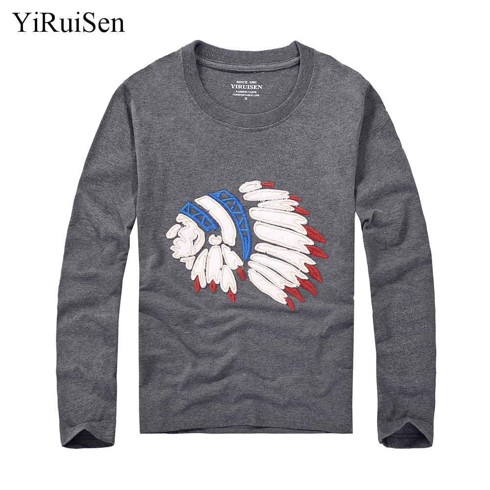 YiRuiSen Brand Patchwork And Embroidery Indian Character Design Long Sleeve T Shirts Men Soft Cotton Autumn Clothing Fashion Top
YiRuiSen Brand Patchwork And Embroidery Indian Character Design Long Sleeve T Shirts Men Soft Cotton Autumn Clothing Fashion Top