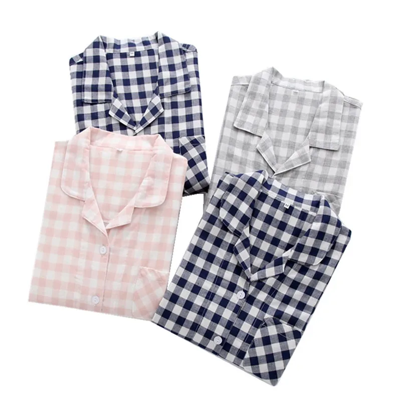 Fashion plaid couple indoor women cotton pajamas men home sleepwear casual 100% cotton male long-sleeve pyjamas women
Fashion plaid couple indoor women cotton pajamas men home sleepwear casual 100% cotton male long-sleeve pyjamas women