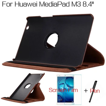 360 Degree Rotating Stand PU Leather Cover for Huawei MediaPad M3 BTV-W09/DL09 8.4" Tablet Case+Free Screen Protector+Pen
360 Degree Rotating Stand PU Leather Cover for Huawei MediaPad M3 BTV-W09/DL09 8.4" Tablet Case+Free Screen Protector+Pen