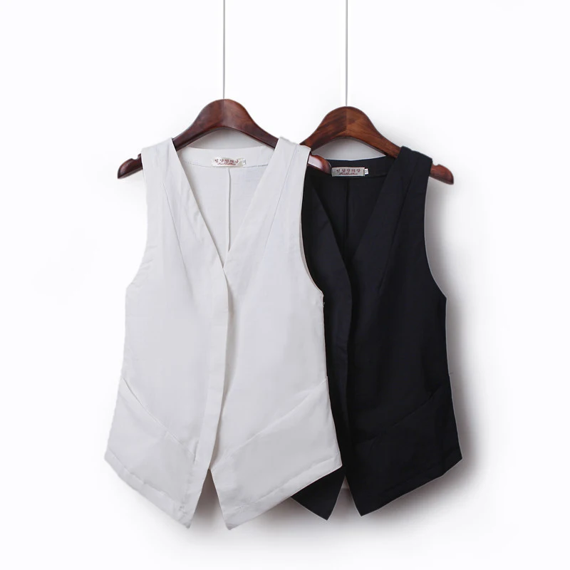 Women's Vest Summer Cotton Linen Short Solid Color Large Size Small Jacket Light Coat Casual Wild Slim New Spring Autumn Tops
Women's Vest Summer Cotton Linen Short Solid Color Large Size Small Jacket Light Coat Casual Wild Slim New Spring Autumn Tops