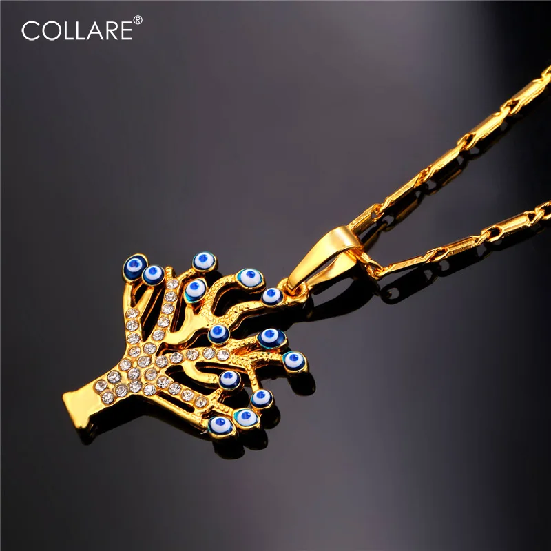 Collare New Eyes Necklace Tree Pendants Gold Color Rhinestone Crystal Necklace Turkish Necklace Women Wholesale P422
Collare New Eyes Necklace Tree Pendants Gold Color Rhinestone Crystal Necklace Turkish Necklace Women Wholesale P422