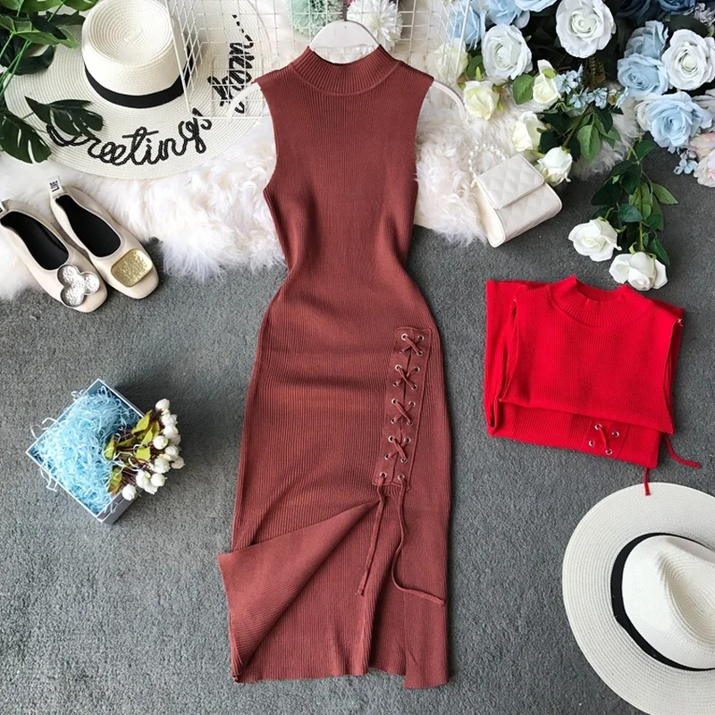 Gagarich Women Sexy Dress 2019 Summer New Solid Stretch Slim Knitted Sleeveless Split Side Bodycon Dress Robe Femme
Gagarich Women Sexy Dress 2019 Summer New Solid Stretch Slim Knitted Sleeveless Split Side Bodycon Dress Robe Femme