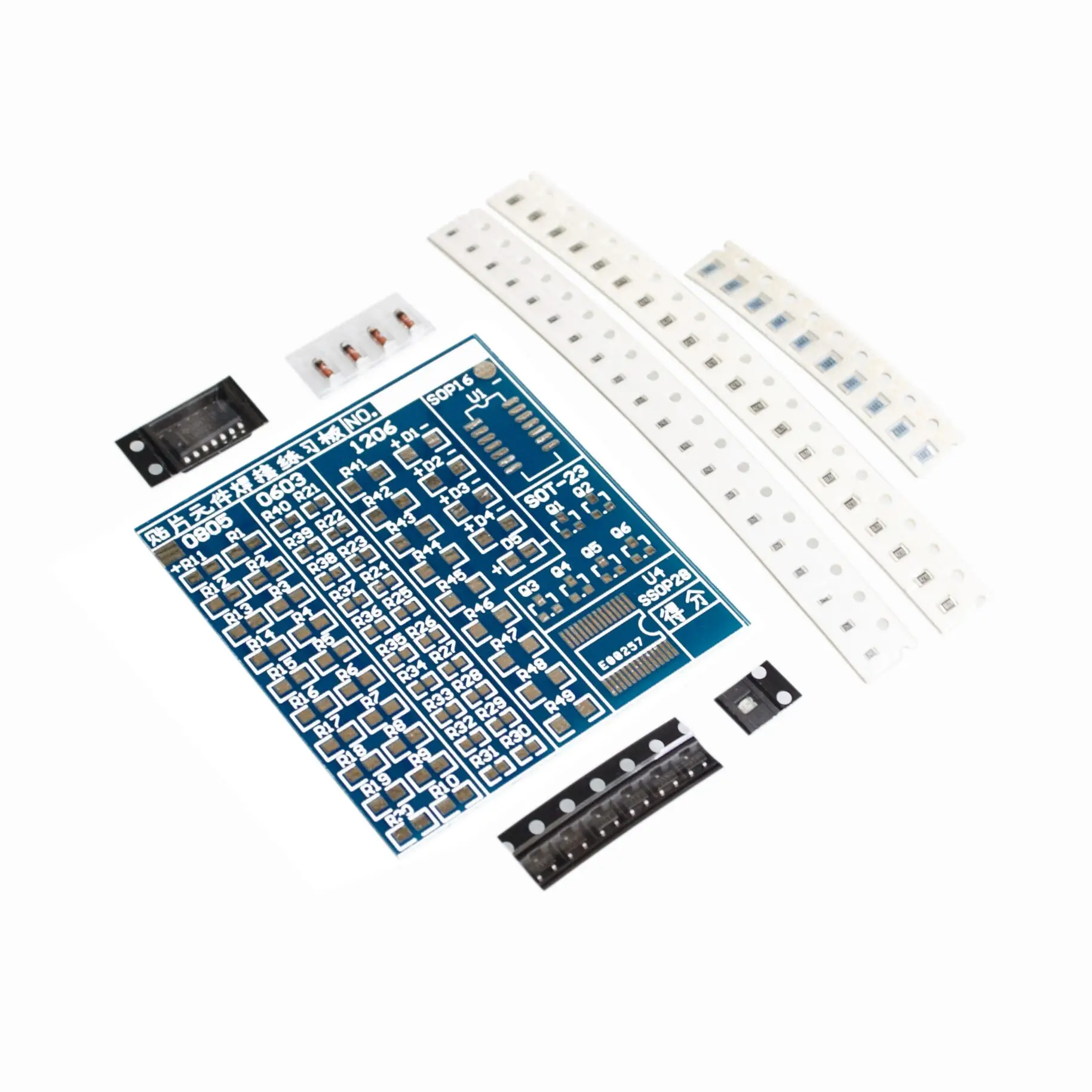 SMT SMD Component Welding Practice Board Soldering DIY Kit Resitor Diode Transistor By start Learning Electronic
SMT SMD Component Welding Practice Board Soldering DIY Kit Resitor Diode Transistor By start Learning Electronic