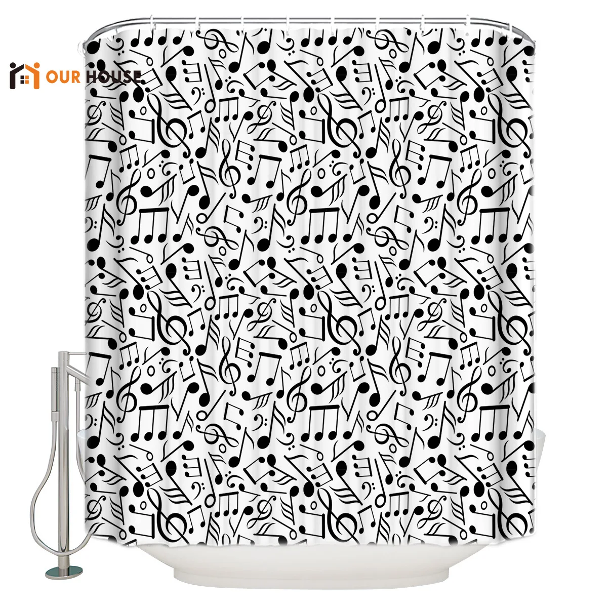 OURHouse Black White Note Classic Music Shower Curtain Fabric Bathroom Liner Sets Childrens Girls Cloth Hooks Mens Kids Shabb
OURHouse Black White Note Classic Music Shower Curtain Fabric Bathroom Liner Sets Childrens Girls Cloth Hooks Mens Kids Shabb