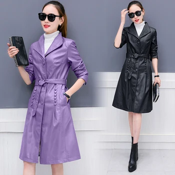 Jaqueta Couro Real Jaqueta De Couro Autumn Women Plus Size M-3xl Pu Leather Windbreaker Coat 2018 New Slim Long Jacket N274 
Jaqueta Couro Real Jaqueta De Couro Autumn Women Plus Size M-3xl Pu Leather Windbreaker Coat 2018 New Slim Long Jacket N274