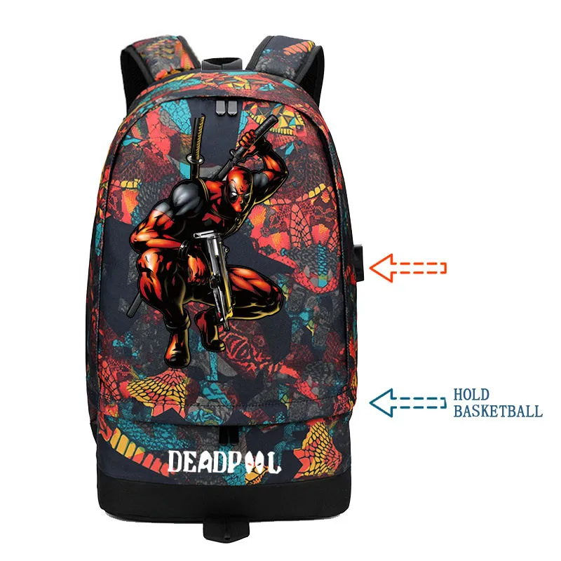 High Quality 2019 New Superhero Deadpool Printing Travel Backpack Men Basketball Bags Street Style Canvas School Bags Rugzak
High Quality 2019 New Superhero Deadpool Printing Travel Backpack Men Basketball Bags Street Style Canvas School Bags Rugzak