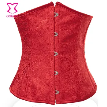 Red Paisley Pattern Bustier Corset Underbust Waist Slimming Corsets Women Corsetto Sexy Espartilhos E Corpetes Gothic Clothing
Red Paisley Pattern Bustier Corset Underbust Waist Slimming Corsets Women Corsetto Sexy Espartilhos E Corpetes Gothic Clothing