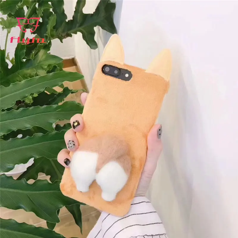 Чехол FlyTo для IPhone 7 8 Plus Corgi Ass плюшевый чехол телефона 6 6S X XS чехол|Бамперы| |