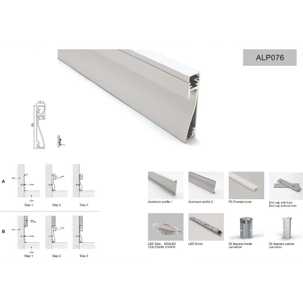 5sets/lot, 2000mm length Wall Mounted Aluminum led channel, Led profile Replace wall foot line led aluminum profile ALP076
5sets/lot, 2000mm length Wall Mounted Aluminum led channel, Led profile Replace wall foot line led aluminum profile ALP076
