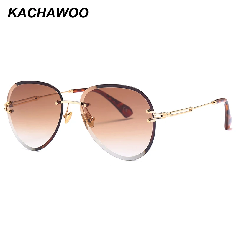 Kachawoo rimless sunglasses female gradient brown blue orange gold metal women designer sun glasses high quality
Kachawoo rimless sunglasses female gradient brown blue orange gold metal women designer sun glasses high quality