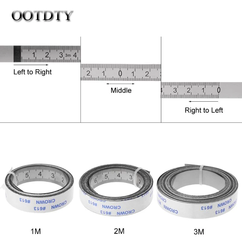 Stainless Steel Miter Track Tape Measure Self Adhesive Metric Scale Ruler 1M-3M For T-track Router Table Saw Woodworking Tool
Stainless Steel Miter Track Tape Measure Self Adhesive Metric Scale Ruler 1M-3M For T-track Router Table Saw Woodworking Tool
