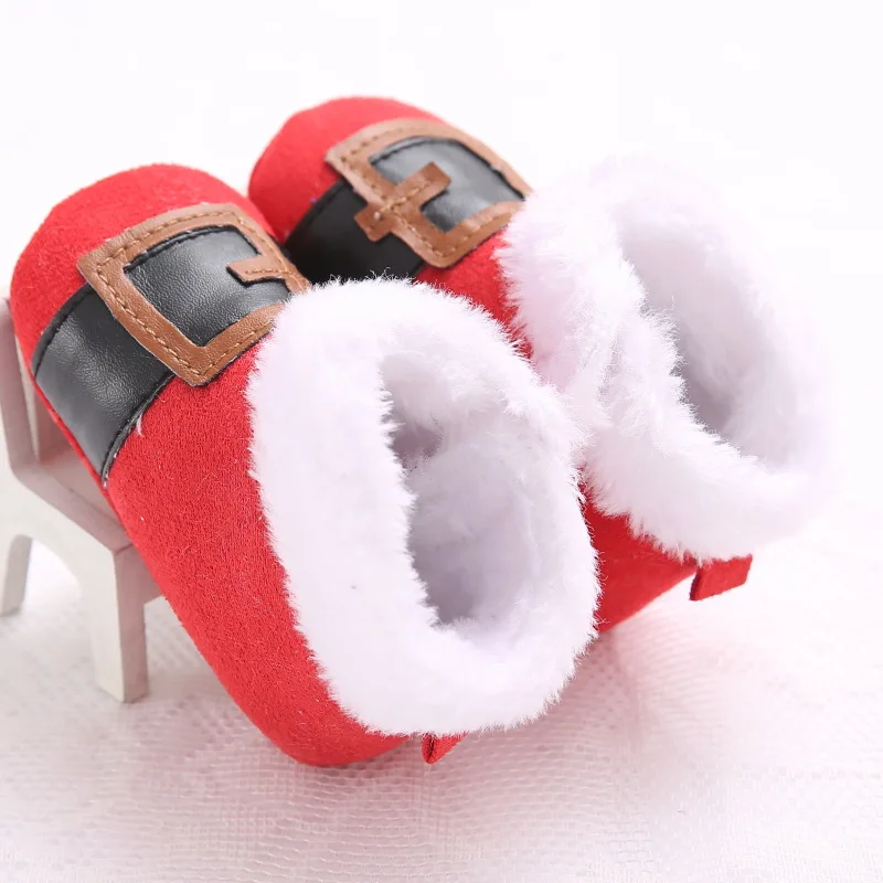 2020 New Christmas Baby Shoes Baby Boys Girls Winter Warm Santa Claus First Walkers Cute Xmas Baby Boots DS9