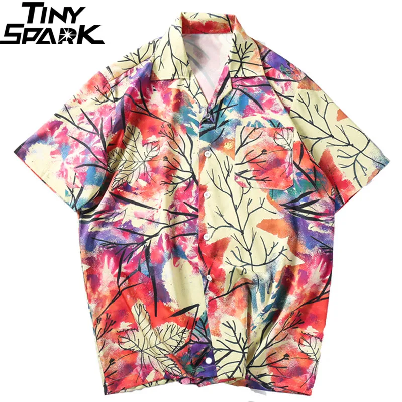 2019 Hip Hop Shirts Streetwear Mens Hawaiian Shirt Colorful Painting Leaf Harajuku Summer Beach Shirt Tops Short Sleeve Hipster
2019 Hip Hop Shirts Streetwear Mens Hawaiian Shirt Colorful Painting Leaf Harajuku Summer Beach Shirt Tops Short Sleeve Hipster