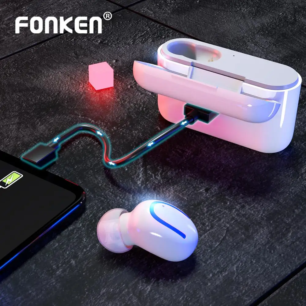 FONKEN TWS Bluetooth Earphone 1500mAh Power Bank Function True Wireless Earphones Sport in ear Earbuds for Charge Mobile Phone
FONKEN TWS Bluetooth Earphone 1500mAh Power Bank Function True Wireless Earphones Sport in ear Earbuds for Charge Mobile Phone