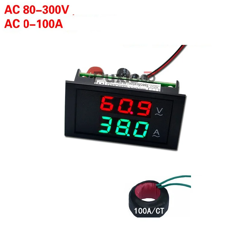 Dual Display AC 110v 220v 100A 200A Voltmeter ammeter LCD Digital Volt Amp Panel Meter Voltage Ampermeter + CT Transformer
Dual Display AC 110v 220v 100A 200A Voltmeter ammeter LCD Digital Volt Amp Panel Meter Voltage Ampermeter + CT Transformer
