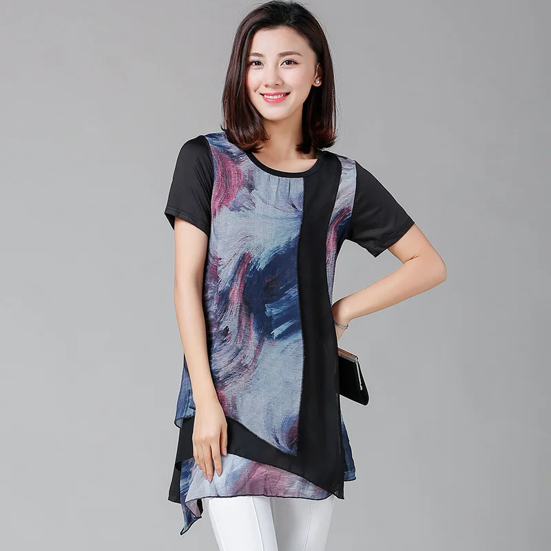 2019 New Summer Blouse Short Sleeve Long Chiffon Blouses Fashion Print Women's Shirt Plus Size Tunics Top Blusas Feminina
2019 New Summer Blouse Short Sleeve Long Chiffon Blouses Fashion Print Women's Shirt Plus Size Tunics Top Blusas Feminina