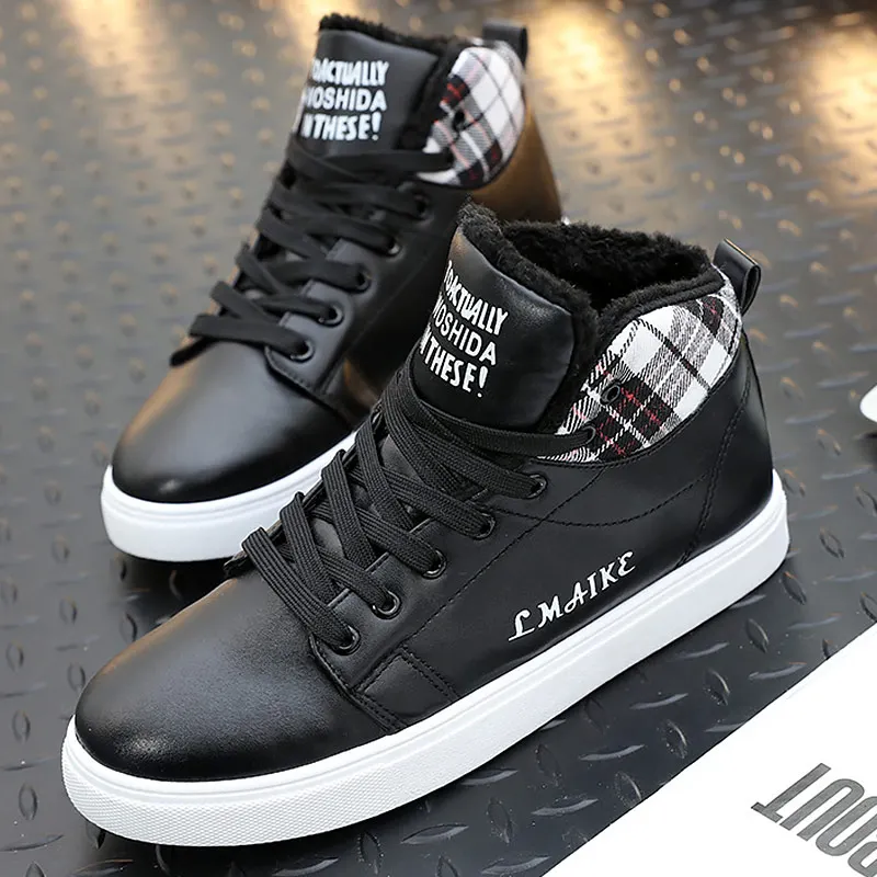 Men's boots warm shoes winter plush ankle boots lace-up outside male boot leather PU high top sneakers man sport shoes
Men's boots warm shoes winter plush ankle boots lace-up outside male boot leather PU high top sneakers man sport shoes
