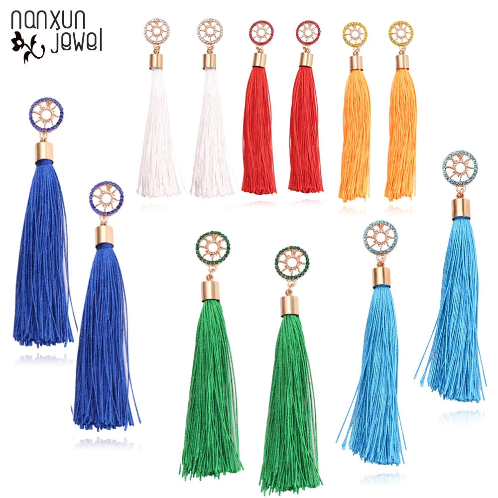 Handmade Bohemian Crystal Long Tassel Earrings Lon Silk String Drop Dangle Tassel Earring Fashion Trendy Gift For Women Jewelry
Handmade Bohemian Crystal Long Tassel Earrings Lon Silk String Drop Dangle Tassel Earring Fashion Trendy Gift For Women Jewelry