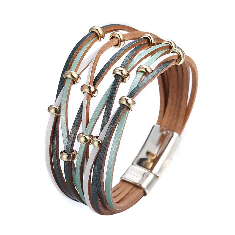Hot Fashion Gold Silver Color Beads Leather Bracelets For Women Men Charm Multiple Layers Wrap Bracelet Jewelry pulseras mujer
Hot Fashion Gold Silver Color Beads Leather Bracelets For Women Men Charm Multiple Layers Wrap Bracelet Jewelry pulseras mujer