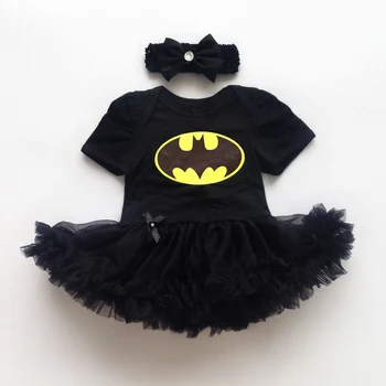 Newborn Baby Girl Batman Dresses Infant Romper Bodysuit Costume Black Girls Dress Headband 2 pcs Sets CL0842
Newborn Baby Girl Batman Dresses Infant Romper Bodysuit Costume Black Girls Dress Headband 2 pcs Sets CL0842