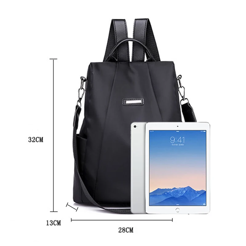 Women Solid Backpack Oxford Waterproof Travel Bag Anti-theft High Capacity Teenage Student Double Shoulder Bags Mochila BP0266 (10)