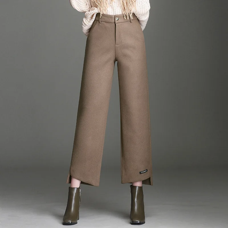 New Autumn Winter Fashion Woolen Wide Leg Pants Women Wool Blends Long Casual Pants Female High Waist Straight Trousers
New Autumn Winter Fashion Woolen Wide Leg Pants Women Wool Blends Long Casual Pants Female High Waist Straight Trousers