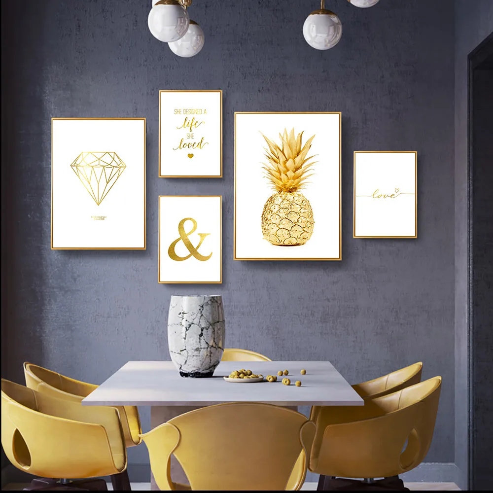 Quotes Painting Canvas Print Modern Wall Art Canvas Gold Painting Abstract Minimalist Poster Pineapple Picture Wall Unframed
Quotes Painting Canvas Print Modern Wall Art Canvas Gold Painting Abstract Minimalist Poster Pineapple Picture Wall Unframed