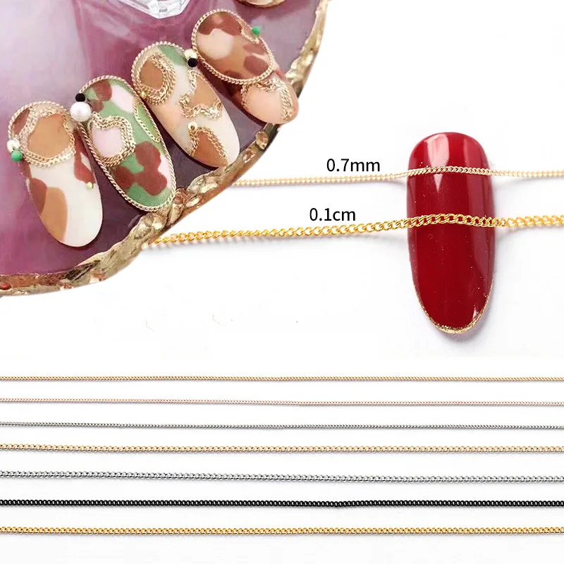 1 piece 20cm Golden Chain Nail Metal Decoration of Manicure Gold Nails Studs Charming 3D DIY Nail Art Deisgns
1 piece 20cm Golden Chain Nail Metal Decoration of Manicure Gold Nails Studs Charming 3D DIY Nail Art Deisgns