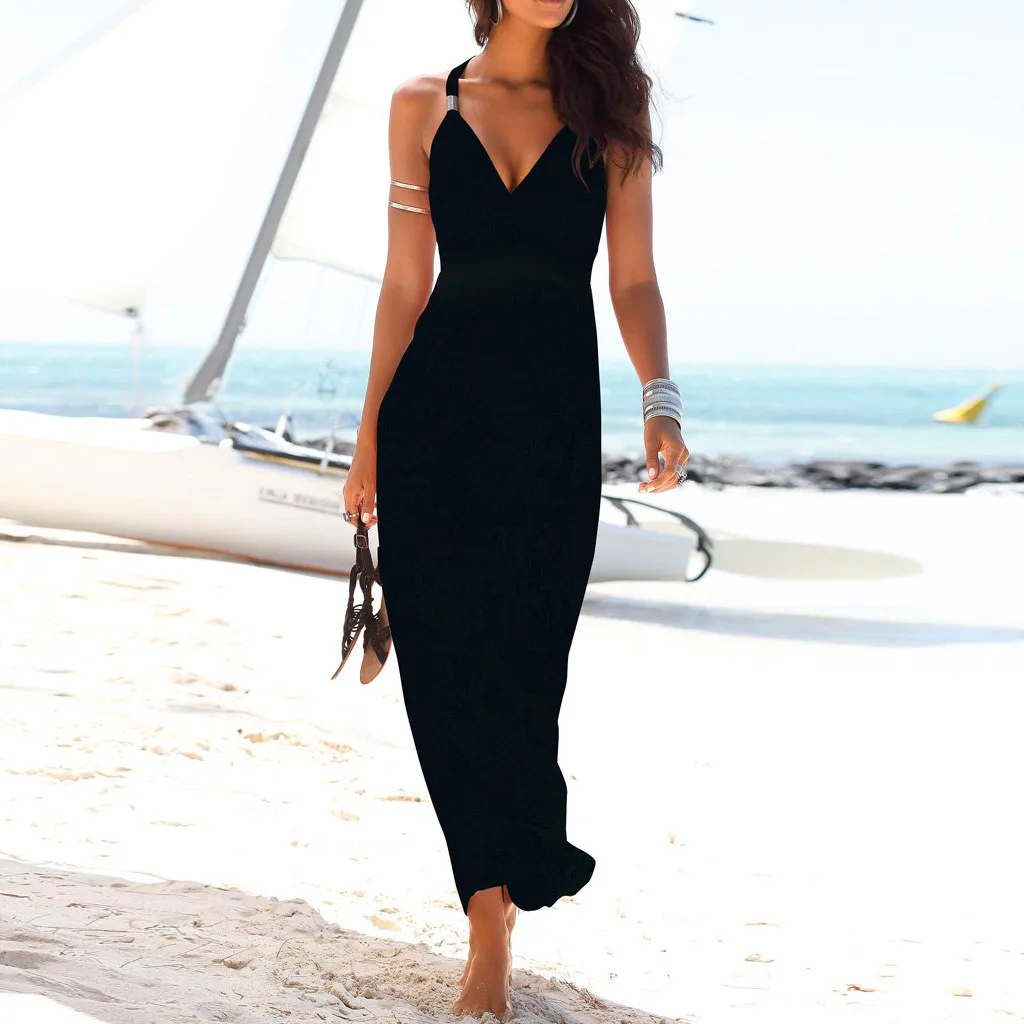 MUQGEW casual dress beach dress summer dress Womens Bohemian Sleeveless V Neck Solid Ankle Length Dress Party Dress#G4
MUQGEW casual dress beach dress summer dress Womens Bohemian Sleeveless V Neck Solid Ankle Length Dress Party Dress#G4