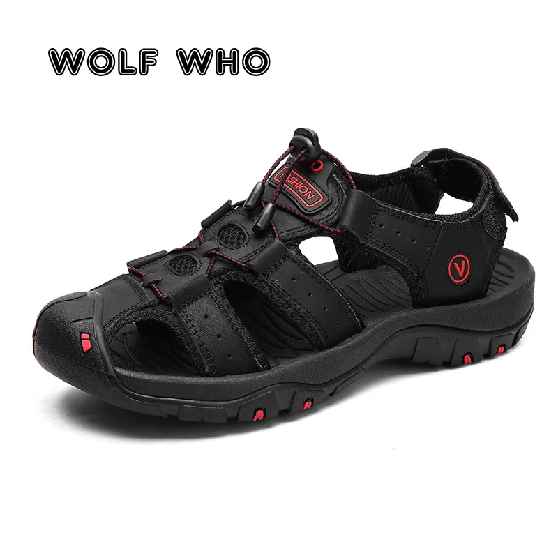 WOLF WHO Brand 2019 Summer New Genuine Leather Men Beach Shoes Men's Sandals Fashion Male Sandals Slippers Big Size 38-47 A-011
WOLF WHO Brand 2019 Summer New Genuine Leather Men Beach Shoes Men's Sandals Fashion Male Sandals Slippers Big Size 38-47 A-011