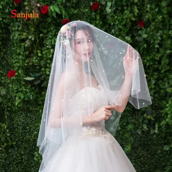 Dazzling Pearls Wedding Veils Middle Length 1.5 Meters One Layer Cheap Bridal Veils on Sale Women Wedding Accessoreis V114
Dazzling Pearls Wedding Veils Middle Length 1.5 Meters One Layer Cheap Bridal Veils on Sale Women Wedding Accessoreis V114