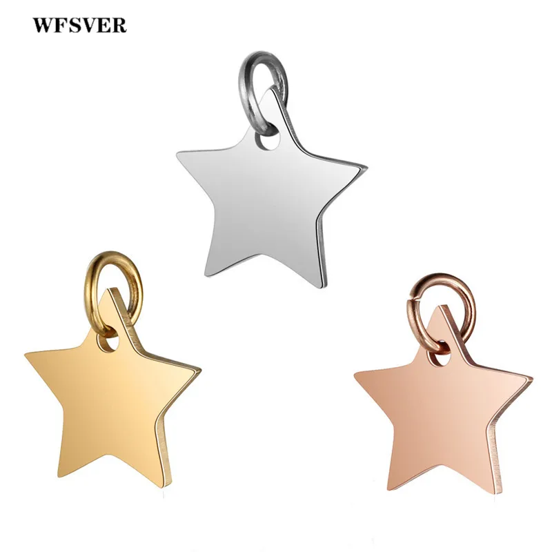 WFSVER 5pcs/set 12*13mm Star Charms Gold Rose Gold Silver Color Stainless Steel Pentagram Pendant Charms For Diy Jewelry Making
WFSVER 5pcs/set 12*13mm Star Charms Gold Rose Gold Silver Color Stainless Steel Pentagram Pendant Charms For Diy Jewelry Making