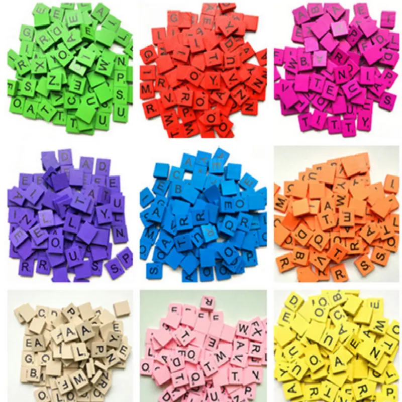 100Pcs/lot Colorful English Letter Set Word Scrapbooking Scrabble Number Alphabet Tile Wooden Letter block home DIY crafting
100Pcs/lot Colorful English Letter Set Word Scrapbooking Scrabble Number Alphabet Tile Wooden Letter block home DIY crafting
