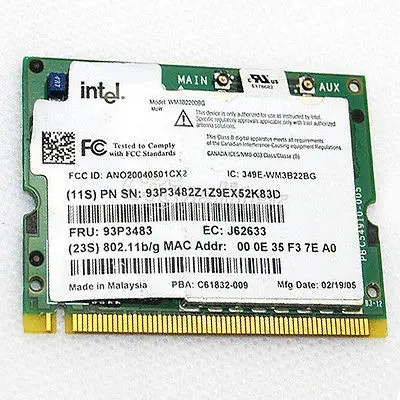 Wireless Adapter Card for intel 2200BG Wireless Wifi G mini pci Card for IBM Thinkpad Lenovo T40 T41 X40
Wireless Adapter Card for intel 2200BG Wireless Wifi G mini pci Card for IBM Thinkpad Lenovo T40 T41 X40
