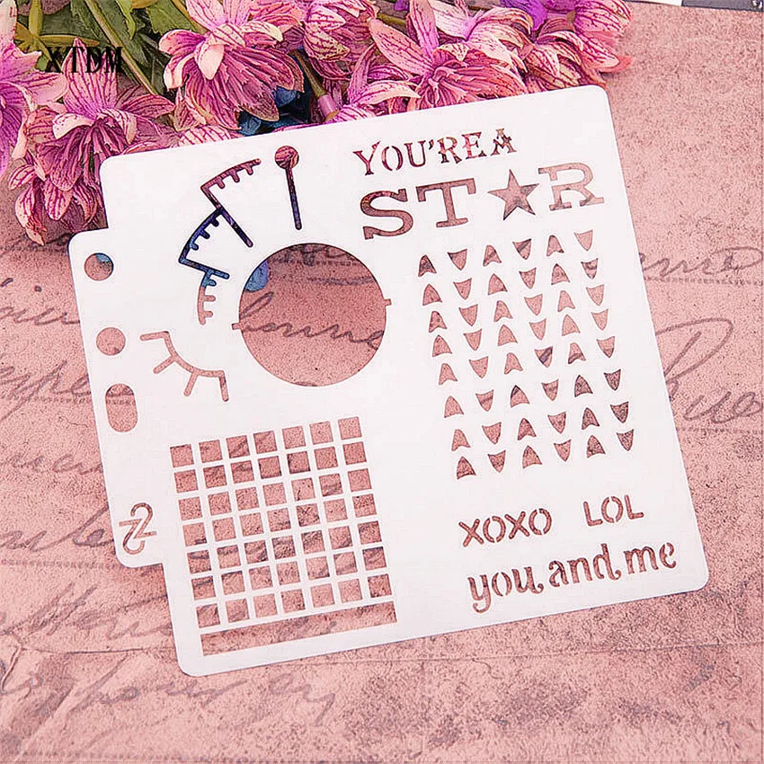 Star DIY cake scrapbook stencils hollow Embellishments printing lace ruler Valentine's Day
Star DIY cake scrapbook stencils hollow Embellishments printing lace ruler Valentine's Day