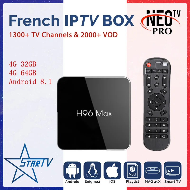 H96 MAX X2 Android TV Box 8.1 4GB64GB+French IPTV NEO tv pro IPTV Europe for France Arabic Belgium IPTV M3U mag enigma2 smart tv
H96 MAX X2 Android TV Box 8.1 4GB64GB+French IPTV NEO tv pro IPTV Europe for France Arabic Belgium IPTV M3U mag enigma2 smart tv