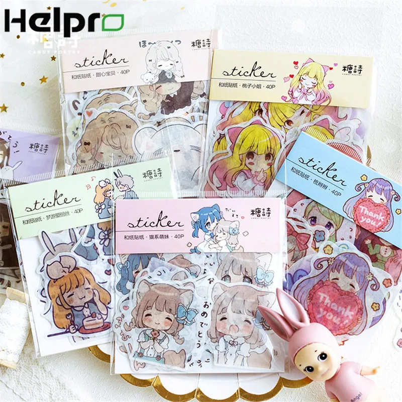 Helpro 40Pcs/Set Cartoon Bullet Journal Sticker Cat Girl Mengmei Series Pattern Stationery Stickers Label School Supplies
Helpro 40Pcs/Set Cartoon Bullet Journal Sticker Cat Girl Mengmei Series Pattern Stationery Stickers Label School Supplies