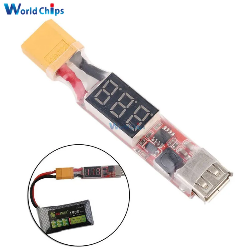 2S to 6S Lipo Battery XT60 Plug to USB 5V 2A Charger Converter Adapter LCD XT60 plug Batteries Remote Contoller 2S-6S
2S to 6S Lipo Battery XT60 Plug to USB 5V 2A Charger Converter Adapter LCD XT60 plug Batteries Remote Contoller 2S-6S