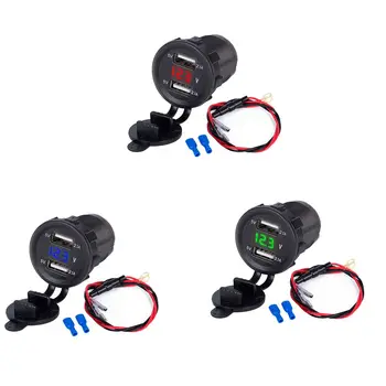 4.2A Dual USB Charger Socket Power Outlet Digital Voltmeter LED Indicator Light Car Phone Charger
4.2A Dual USB Charger Socket Power Outlet Digital Voltmeter LED Indicator Light Car Phone Charger