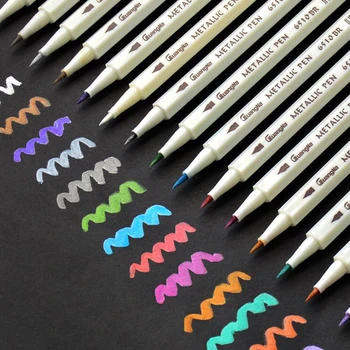 15/20Colors Metallic Marker Pen Marker Soft Brush Pen For DIY Scrapbooking Crafts Black Paper Stationery School art Supplies
15/20Colors Metallic Marker Pen Marker Soft Brush Pen For DIY Scrapbooking Crafts Black Paper Stationery School art Supplies