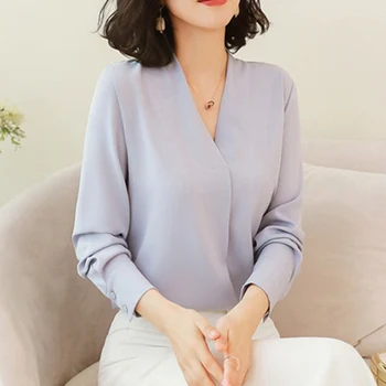 New Spring autumn Blouse Women Long Sleeve Shirts Fashion Chiffon Shirt Solid Office Ladies Tops White Shirt Office Clothing
New Spring autumn Blouse Women Long Sleeve Shirts Fashion Chiffon Shirt Solid Office Ladies Tops White Shirt Office Clothing