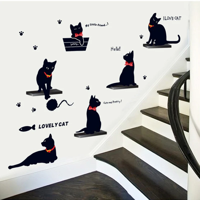 cute playing black cats pvc wall art decals living room home decorations adesivos de parede diy stickers
cute playing black cats pvc wall art decals living room home decorations adesivos de parede diy stickers