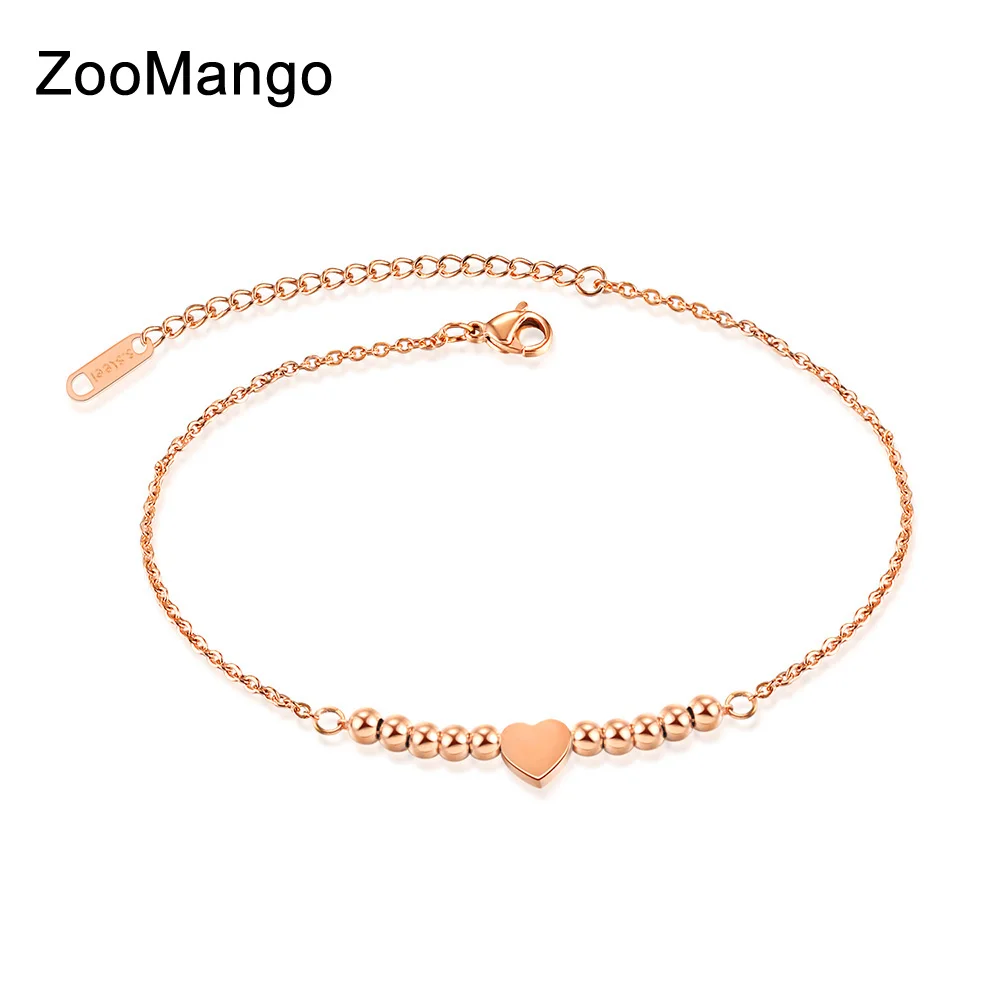 ZooMango Lovely Beads Love Heart Women Anklet Titanium Steel Rose Gold Color Chain Anklets Foot Jewelry Christmas Gifts OGZ047
ZooMango Lovely Beads Love Heart Women Anklet Titanium Steel Rose Gold Color Chain Anklets Foot Jewelry Christmas Gifts OGZ047