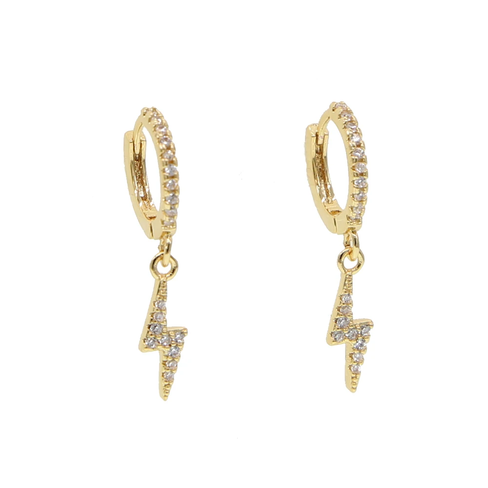 New designed lucky girl Lightning earring paved shiny cz gold filled drop earring for women fashion Geometric letter jewelry
New designed lucky girl Lightning earring paved shiny cz gold filled drop earring for women fashion Geometric letter jewelry